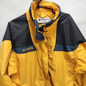Columbia Sportswear Vintage Jacket Outer Shell Womens Medium Yellow/Black/Blue